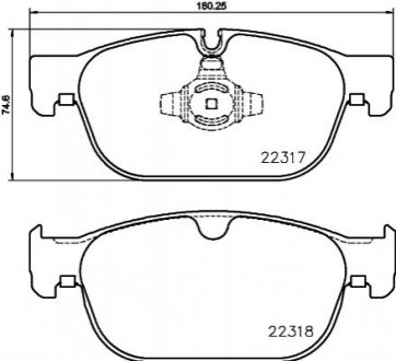 Комплект гальмівних колодок з 4 шт. дисків BREMBO P86027 (фото 1)