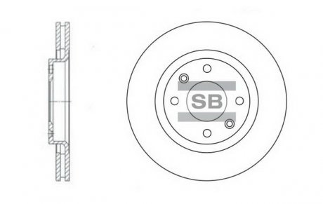 Тормозной диск передний Sangsin SD5001 (фото 1)