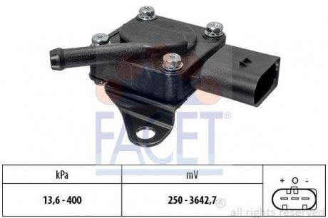 Датчик давления наддува BMW 1(E87), 3(E90), 5(F10), X3(E83) 2.0, 3.0D 07-13 FACET 10.3319 (фото 1)