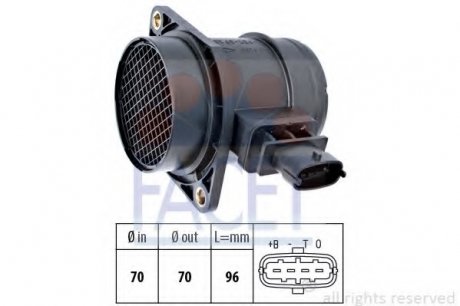 Расходомер воздуха (4 конт.)FIAT DOBLO 1.3D, 1.9D 05- FACET 10.1299 (фото 1)
