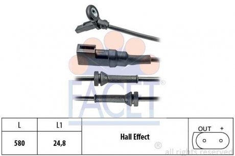 Датчик ABS Ford FOCUS 1.4-2.0 98-04 передний Л, Пр FACET 21.0023 (фото 1)