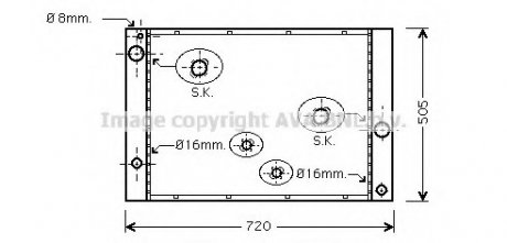 Радиатор охлаждения BMW 5 E60-E61, 7 E65-E66-E67-E68 (01-) AT (AVA) AVA COOLING BWA2338 (фото 1)