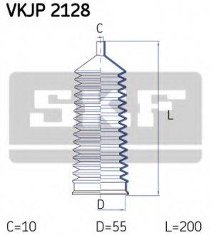 Пильник рульового механізму резиновый SKF VKJP 2128 (фото 1)