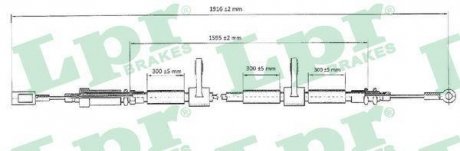 Трос ручного гальма LPR C0985B (фото 1)