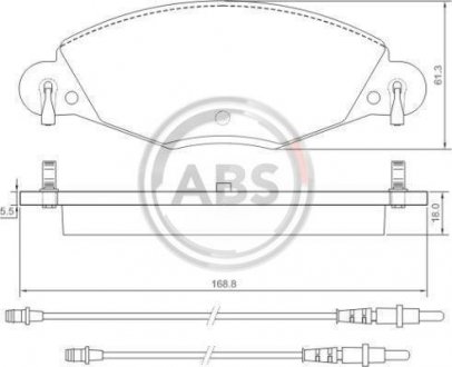 Комплект тормозных колодок, дисковый тормоз A.B.S 37285 (фото 1)