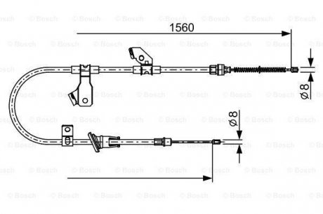 Трос ручного гальма Bosch 1987482626 (фото 1)