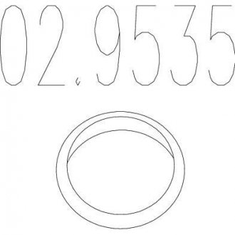 Монтажное кольцо выхлопной системы (D(внутр.) - 57,6 мм; D(наружн.) - 68,5 мм; Высота - 12 мм) MTS 02.9535 (фото 1)