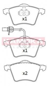 Гальмівні колодки перед.FORD GALAXY 95\->;SEAT ALHAMBRA 95\->;VW SHARAN 95\-> KAMOKA JQ101165 (фото 1)