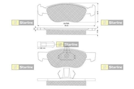 Колодки тормозные дисковые, к-кт. STARLINE BD S123 (фото 1)