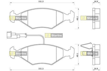 Колодки тормозные дисковые, к-кт. STARLINE BD S336 (фото 1)