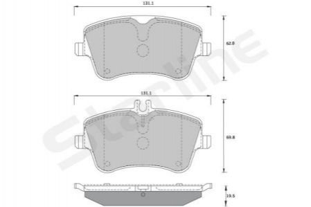 Колодки тормозные дисковые, к-кт. STARLINE BD S373 (фото 1)