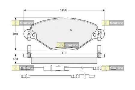 Колодки тормозные дисковые, к-кт. STARLINE BD S341 (фото 1)