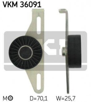 Натяжной ролик, поликлиновой ремень SKF VKM 36091 (фото 1)