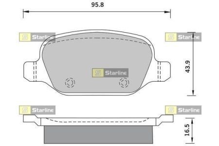 Колодки тормозные дисковые, к-кт. STARLINE BD S382 (фото 1)