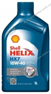 Олива для двигуна SHELL HELIX HX7 10W40 1L (фото 1)
