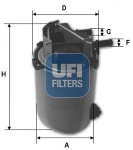 Фільтр паливний NISSAN QASHQAI 1.5-1.6 DCI 14-, RENAULT KADJAR 1.5-1.6 DCI 14- (вир-во) UFI 24.095.00 (фото 1)