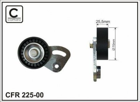 Натяжитель поликлинового ручейкового ремня A, C 25.5X70 BMW M51 E36 318TD.TDS, E39 525TD.TDS, E38 CAFFARO 225-00 (фото 1)