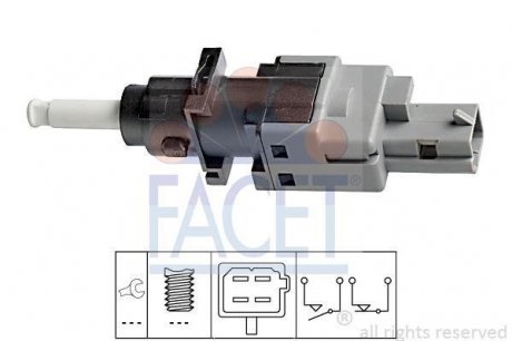 Выключатель, привод сцепления (Tempomat), Выключатель, привод сцепления (управление двигателем) FACET 7.1196 (фото 1)
