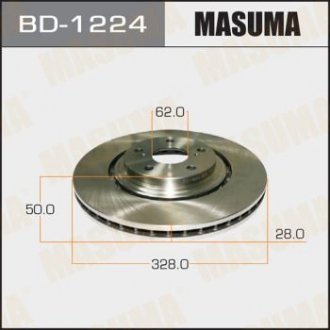 Диск тормозной front LEXUS, RX270, 350, 450H [уп.2] Masuma BD1224 (фото 1)