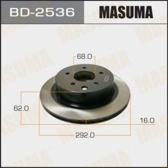 Диск тормозной rear X-TRAIL, T30, T31 [уп.2] Masuma BD2536 (фото 1)