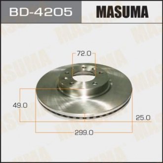 Диск тормозной front MAZDA6 05- [уп.2] Masuma BD4205 (фото 1)