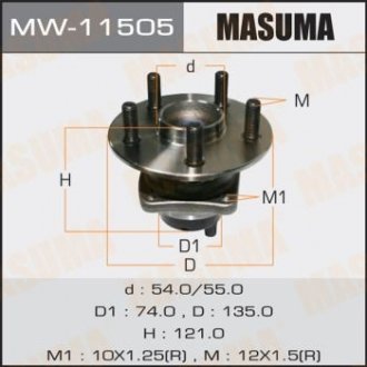 Ступичный узел rear AVENSIS, ADT250L Masuma MW11505 (фото 1)