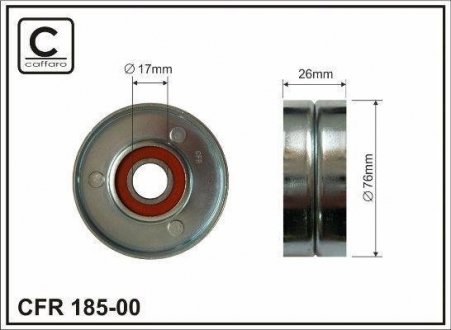 Rolka napinacza 17x76x25.6 metal CAFFARO 185-00 (фото 1)