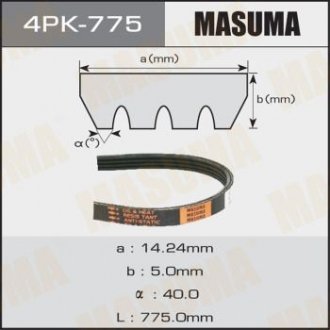 Ремінь поликлиновой Masuma 4PK-775 (фото 1)
