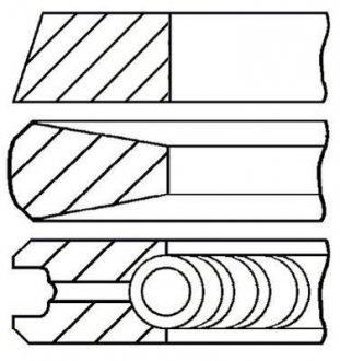 Кільця поршневі,комплект Goetze 08-443200-00 (фото 1)