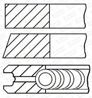 Кільця поршневі (1cyl) Goetze 08-252500-00 (фото 1)