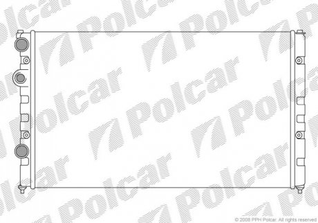 Основний радиатор Seat Cordoba 1.8, 2.0 93-99, Ibiza 1.6, 2.0 95-,, VW Caddy II 1.9d 95-04, Polo 1.6 Polcar 9524088 (фото 1)
