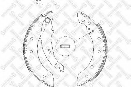 К-кт зад. барабан. колодок Dacia Logan/Peugeot 106/206/Renault Clio/Laguna 1.2 98-07 Stellox 210101-SX (фото 1)