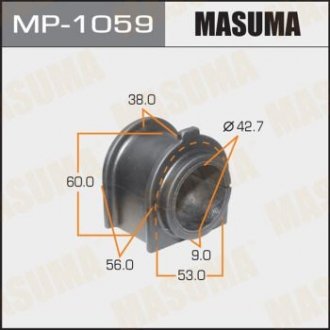 Втулка стабилизатора [уп.2], front, LAND CRUISER, UZJ200L, URJ202L Masuma MP1059 (фото 1)