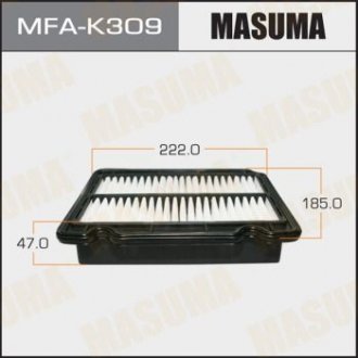 Воздушный фильтр A0437 LHD CHEVROLET, AVEO, V1200, V1400 04- (1, 40) Masuma MFA-K309 (фото 1)