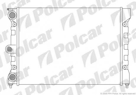 Радиатор VW Golf, Jetta, Passat II 82-88, Polo II 81-83 Polcar 953408A1 (фото 1)