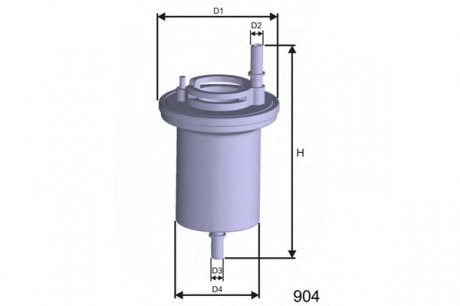 Фільтр паливний VAG 1.2, 1.4, 2.0 (без регулятора тиску) MISFAT E100 (фото 1)