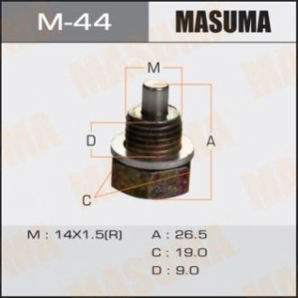 Болт маслосливной С МАГНИТОМ Mazda 14x1.5 mm Masuma M-44 (фото 1)