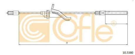 Трос стояночного тормоза передн ford focus all 10- COFLE 10.5380 (фото 1)