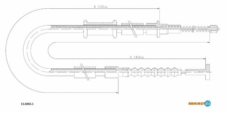 Ad11.0265.1_[46799091] трос ручника fiat palio 99> ADRIAUTO 11.0265.1 (фото 1)