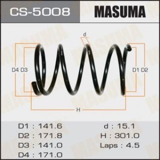 Пружина подвески front CR-V, V2000, V2400 Masuma CS-5008 (фото 1)