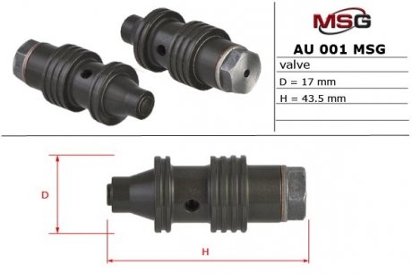 Клапан насоса ГУР AUDI,BMW,MERCEDES-BENZ,OPEL,VW MSG AU001VALVE (фото 1)