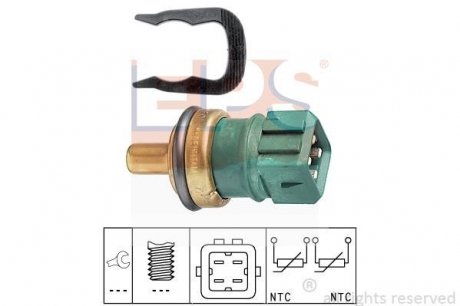 Датчик температури охолодж. рідини (4 pin, блакитний) до 2001 EPS 1 830 260 (фото 1)