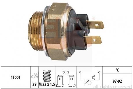 Термовыключатель вентилятора радиатора EPS 1 850 111 (фото 1)