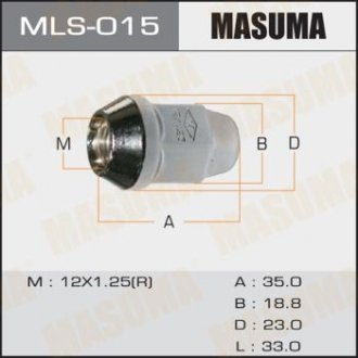 Гайка 12x1.25, под ключ=19мм Masuma MLS015 (фото 1)