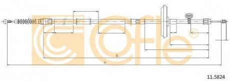 Трос, стояночная тормозная система COFLE 11.5824 (фото 1)