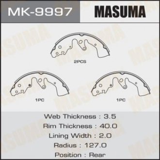 Колодки барабанні (1, 8) Masuma MK9997 (фото 1)