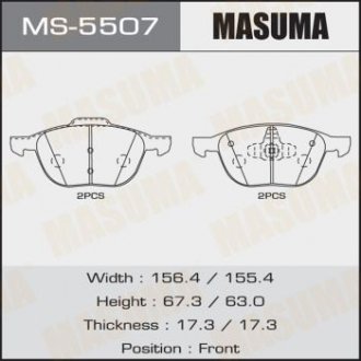 Колодки дисковые (1, 6) Masuma MS-5507 (фото 1)