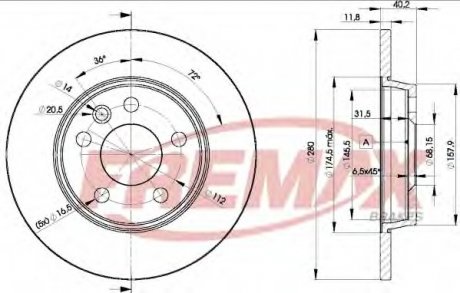 Диск торм. задний R15, 90-03 Fremax BD-3111 (фото 1)