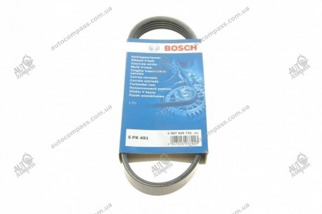 Пасок поліклиновий 5PK491 Bosch 1987945731 (фото 1)