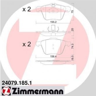 Комплект тормозных колодок ZIMMERMANN 24079.185.1 (фото 1)